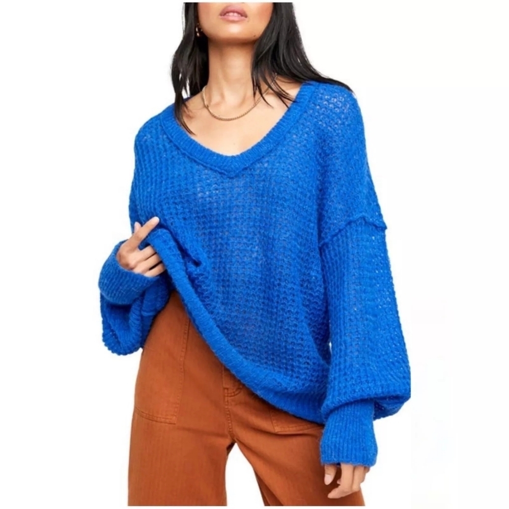 Free People Lulu Oversize V-neck Sweater Size XL